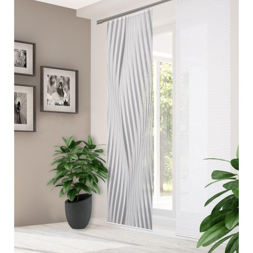 4056751437165 - Schiebegardine HOME IN GREEN RIWELO Gr 1 grau B60cm H245cm Polyester Gardinen DIGITALBEDRUCKT BAMBUSOPTIK RECYCELT