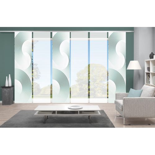 4056751515900 - Schiebegardine VISION BEXON Gr 1 blau (petrol) B60cm H260cm Polyester Gardinen SETSCHIEBEVORHANGBAMBUSDIGITALDRUCK