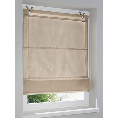 4016478062897 - Raffrollo HEINE HOME Raffrollos Gr 140 cm Schlaufen 60 cm beige (natur) Raffrollos halbtransparent