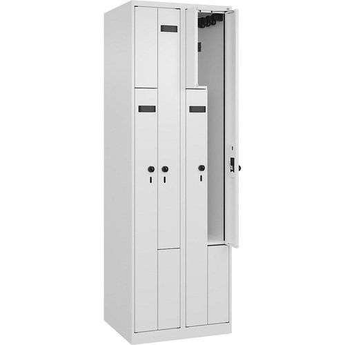 4068192655480 - Z-Spind Evolo PLUS 2 Abteile weiß B 600 mm 4 Fächer mit Bodengleitern Sicherheits-Drehriegel kaiserkraft 4068192655480 - Z-Spind Evolo PLUS 2 Abteile weiß B 600 mm 4 Fächer mit Bodengleitern Sicherheits-Drehriegel kaiserkraft