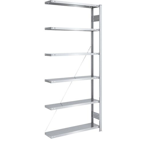 4061753023971 - eurokraft pro Lager-Steckregal verzinkt Bauart leicht Regalhöhe 2500 mm Anbauregal Breite x Tiefe 1000 x 300 mm 4061753023971 - eurokraft pro Lager-Steckregal verzinkt Bauart leicht Regalhöhe 2500 mm Anbauregal Breite x Tiefe 1000 x 300 mm