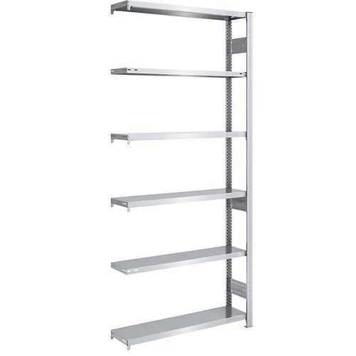4250623789462 - Schwerlast-Steckregal verzinkt beidseitig Regalhöhe 2500 mm 6 Böden Anbauregal BxT 1000 x 300 mm hofe