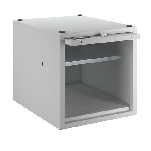 4250618249452 - Einzelschließfach Köln erweiterbar HxBxT 400 x 400 x 500 mm für Vorhängeschloss Tür lichtgrau Wolf