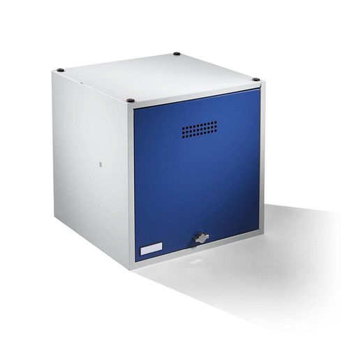 4250618249551 - Einzelschließfach Köln erweiterbar HxBxT 500 x 500 x 500 mm für Vorhängeschloss Tür enzianblau Wolf