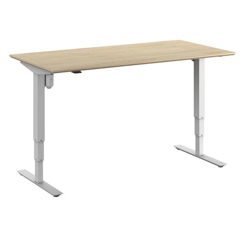 4061753261557 - Schreibtisch Atlanta Trend elektrisch höhenverstellbar gerade BxT 1600 x 800 mm Eiche weiß kaiserkraft