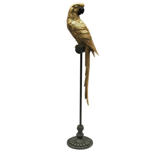 9010585530954 - Dekovogel  Schwarz Gold  Metall Kunststoff  Uni  Vogel  15x65x13 cm  Kunsthandwerk zum Stellen handgemacht handgemalt 