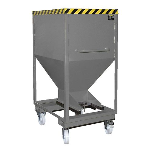 4052462014367 - eurokraft pro Silobehälter Trichterform fahrbar mit Einfahrtaschen Volumen 06 m³ mausgrau