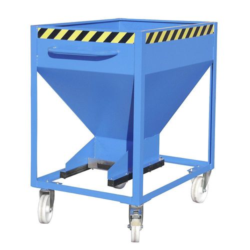 4052462014404 - Kippbehälter SR-D 375 Tragkraft 375 kg mit Rollen & Schieberverschluss B 780 x H 1230 mm Stahl lichtblau RAL 5012
