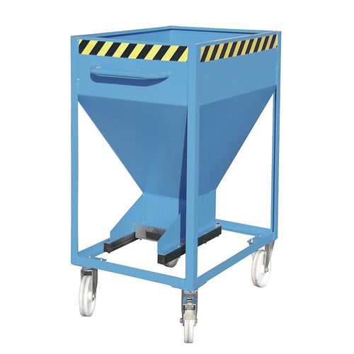 4052462014473 - Kippbehälter SR-D 600 Tragkraft 600 kg mit Rollen & Schieberverschluss B 780 x H 1610 mm Stahl lichtblau RAL 5012