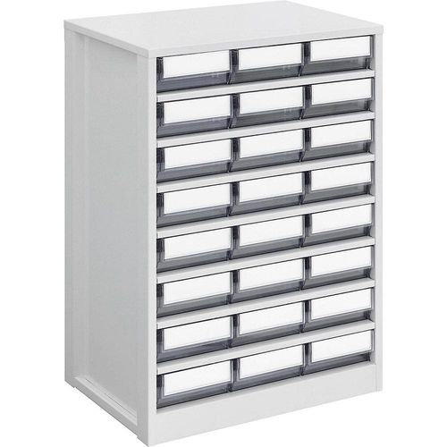 4009292809304 - Schubladenmagazin Gehäuse-Traglast 240 kg HxBxT 862 x 600 x 417 mm 24 Schubladen Schubladen glasklar kaiserkraft