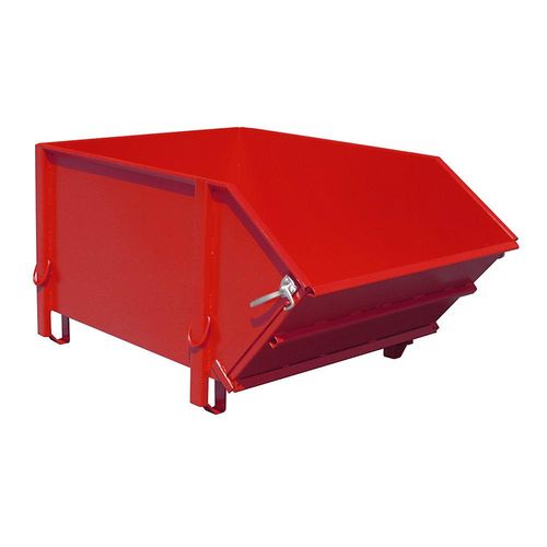 4052462028951 - eurokraft pro Stahlblechbehälter Volumen 1 m³ mit klappbarer Schüttklappe feuerrot