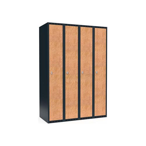 7042423953894 - Spind Fydor 4 Abteile grau Eiche B 1200 mm 4 Abteile flache Dachform Vorhängeschloss kaiserkraft 7042423953894 - Spind Fydor 4 Abteile grau Eiche B 1200 mm 4 Abteile flache Dachform Vorhängeschloss kaiserkraft