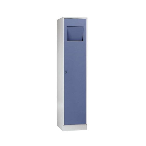 4250618203614 - Wäschesammelschrank mit selbstschließender Einwurfklappe taubenblau RAL 5014 Wolf