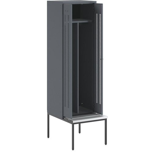 4250618234700 - Schwarz-Weiß-Spind Berlin 1 mit Sitzbank 1 Abteil blaugrau B 600 mm untergebaut Kunststoff Wolf 4250618234700 - Schwarz-Weiß-Spind Berlin 1 mit Sitzbank 1 Abteil blaugrau B 600 mm untergebaut Kunststoff Wolf