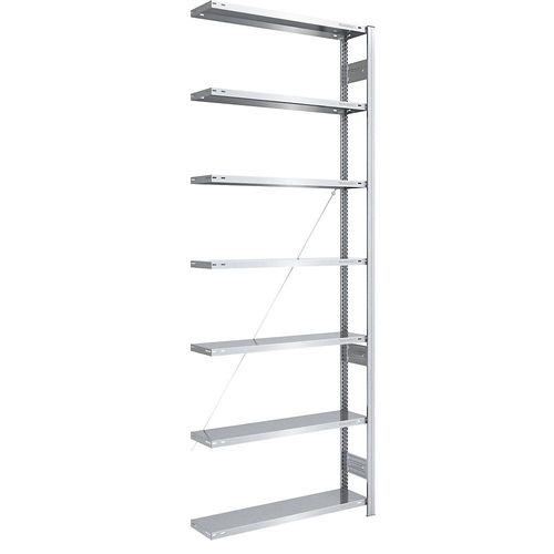 4061753023988 - eurokraft pro Lager-Steckregal verzinkt Bauart leicht Regalhöhe 3000 mm Anbauregal Breite x Tiefe 1000 x 300 mm