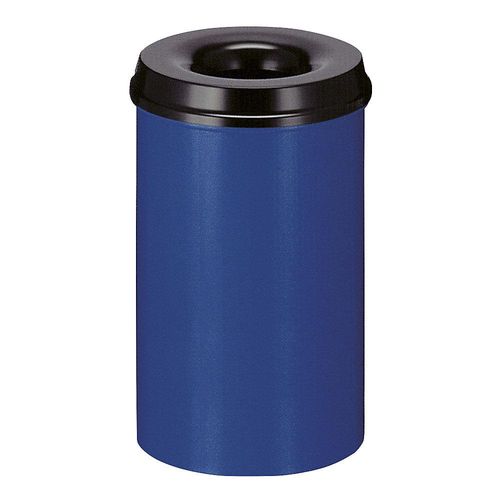8713631035649 - Sicherheits-Papierkorb Stahl selbstlöschend Volumen 20 l HxØ 426 x 260 mm Korpus blau   Löschkopf schwarz kaiserkraft