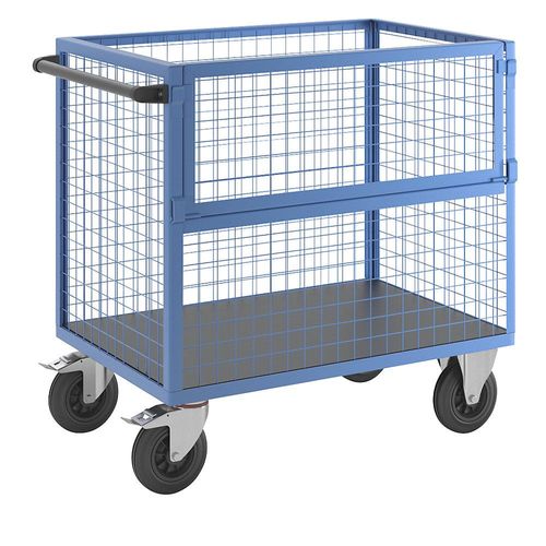 4054666002706 - eurokraft pro Kastenwagen Wände aus Stahlgitter ohne Deckel LxB 1050 x 700 mm