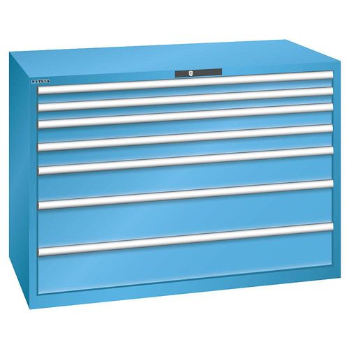 7612269043341 - LISTA Schubladenschrank 7 Schubladen BxTxH 1431 x 725 x 1000 mm lichtblau