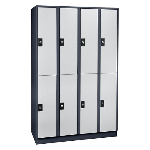 4250618247670 - Garderobenschrank 8 Fächer Breite 1200 mm anthrazitgrau   lichtgrau