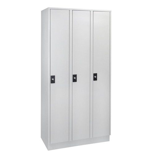 4250618243900 - Garderobenschrank 3 Abteile à 300 mm Breite lichtgrau lichtgrau 4250618243900 - Garderobenschrank 3 Abteile à 300 mm Breite lichtgrau lichtgrau