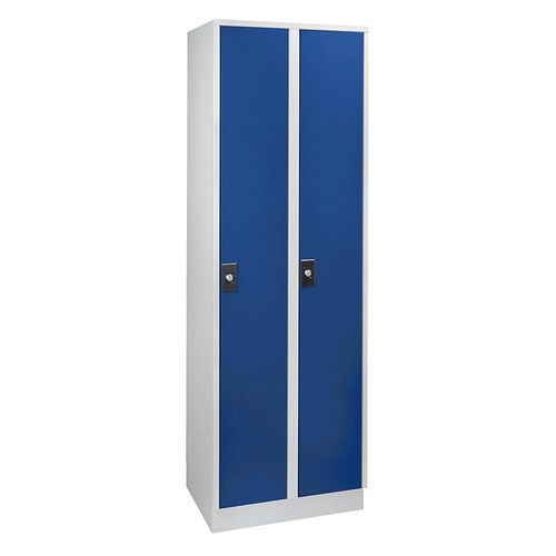 4250618243467 - Garderobenschrank 2 Abteile à 300 mm Breite lichtgrau   enzianblau