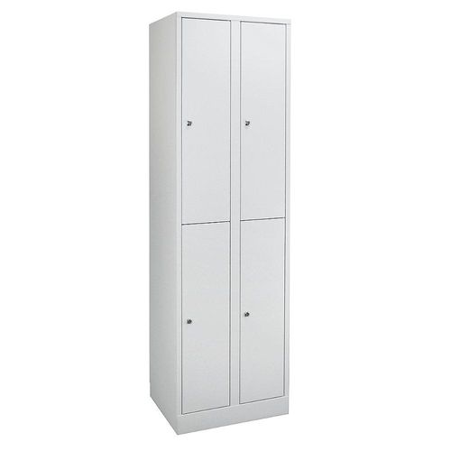 4250618207476 - Garderobenschrank in Komfort-Größe 4 Fächer Abteilbreite 300 mm lichtgrau   lichtgrau