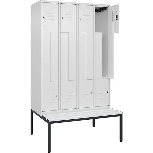 4067521121160 - Z-Spind Classic PLUS Sitzbank 4 Abteile verkehrsweiß B 1200 mm Zylinderschloss untergebaut Kunststoff C+P 4067521121160 - Z-Spind Classic PLUS Sitzbank 4 Abteile verkehrsweiß B 1200 mm Zylinderschloss untergebaut Kunststoff C+P