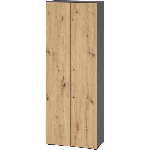 4032062305645 - Schränke Breno 6 OH abschließbar 28 kg je Boden B 800 x T 420 x H 2156 mm graphit Asteiche