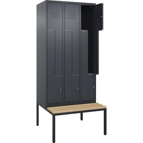 4067521119648 - Z-Spind Classic PLUS Sitzbank 3 Abteile grau B 900 mm Zylinderschloss untergebaut Buche-Hartholz C+P 4067521119648 - Z-Spind Classic PLUS Sitzbank 3 Abteile grau B 900 mm Zylinderschloss untergebaut Buche-Hartholz C+P