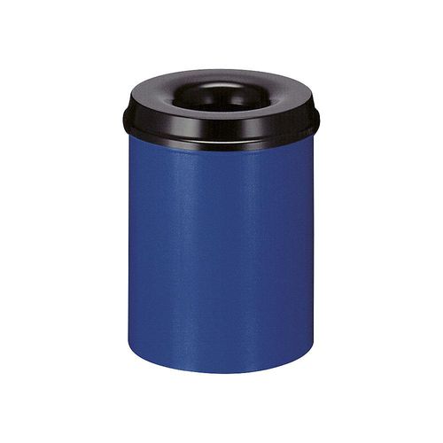 8713631001255 - Sicherheits-Papierkorb Stahl selbstlöschend Volumen 15 l HxØ 360 x 255 mm Korpus blau   Löschkopf schwarz kaiserkraft
