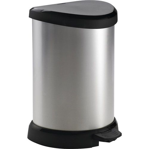 3253922120005 - CURVER Abfalleimer DECO Bin METALLIC´S  20 Liter Mülleimer in Metall-Optik Farbe schwarz   silber metallic