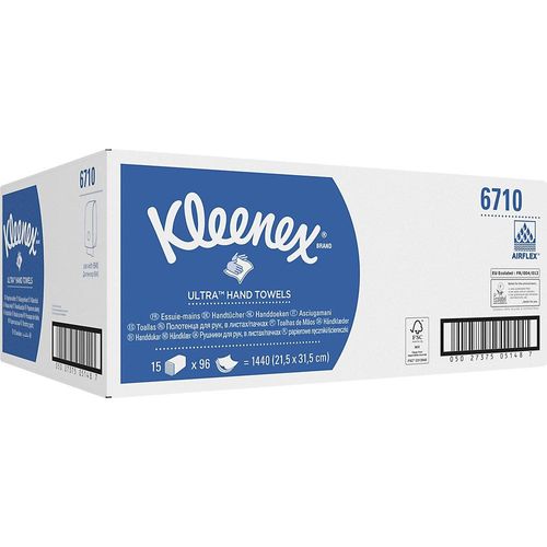 5027375051487 - Kleenex® Ultra™ Papierhandtücher 6710 3-lagig weiß 318 x 215 cm Interfold-Faltung 15 Packungen á 96 Tücher 5027375051487 - Kleenex® Ultra™ Papierhandtücher 6710 3-lagig weiß 318 x 215 cm Interfold-Faltung 15 Packungen á 96 Tücher