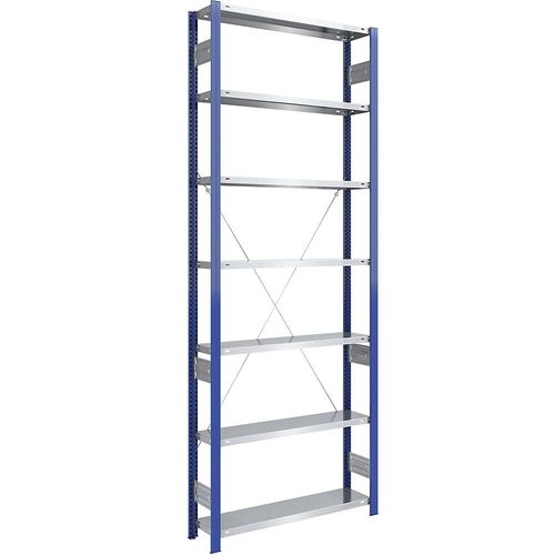 4250623788540 - eurokraft pro Lager-Steckregal Regalständer blau Boden verzinkt HxB 3000 x 1000 mm Grundregal Tiefe 300 mm 4250623788540 - eurokraft pro Lager-Steckregal Regalständer blau Boden verzinkt HxB 3000 x 1000 mm Grundregal Tiefe 300 mm