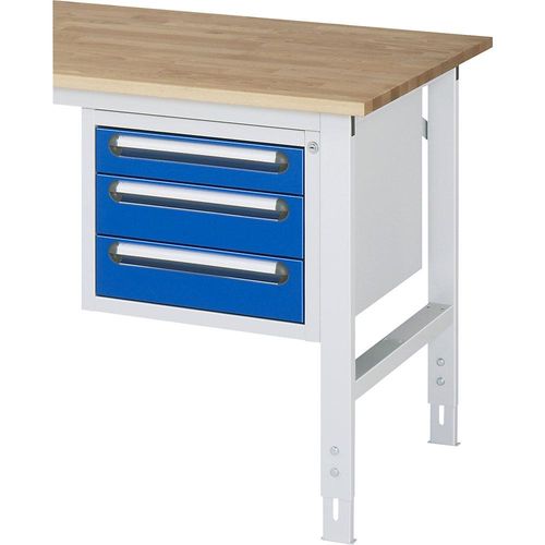 4040376864017 - Unterbau-Container mit 3 Schubladen BxHxT 480 x 395 x 600 mm lichtgrau enzianblau 4040376864017 - Unterbau-Container mit 3 Schubladen BxHxT 480 x 395 x 600 mm lichtgrau enzianblau