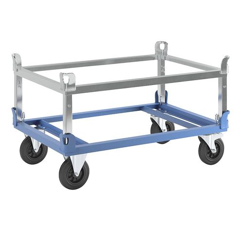 4054666023541 - eurokraft pro Paletten-Fahrgestell mit Aufsetzrahmen Tragfähigkeit 500 kg blau