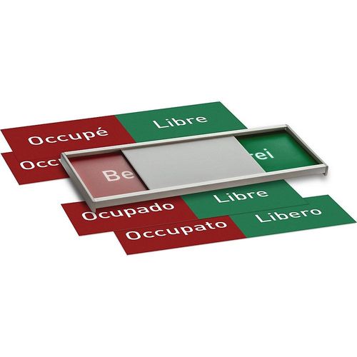 4060081707959 - Frei Belegt-Anzeige mehrsprachig HxB 54 x 151 mm selbstklebend silber kaiserkraft