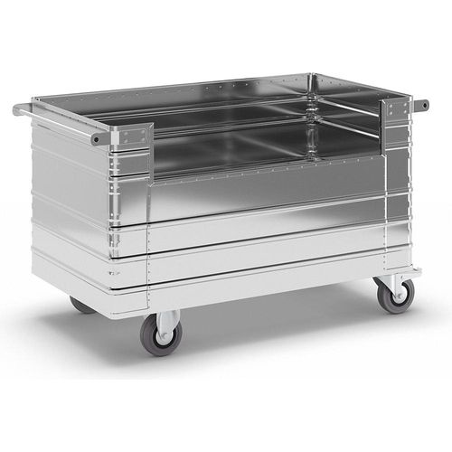 4260257921237 - Alu-Kastenwagen mit Längswandausschnitt Ausschnitt 250 mm hoch glatte Oberfläche LxBxH 1680x930x970 mm