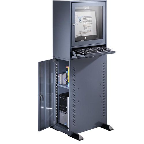 4061753121653 - eurokraft basic Computerschrank Standardausführung blaugrau