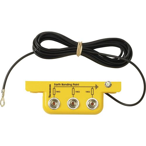 4061753275370 - ESD-Erdungsanschlussbox mit Drucktaster Anschlussmöglichkeit für 3 Erdungskabel Treston