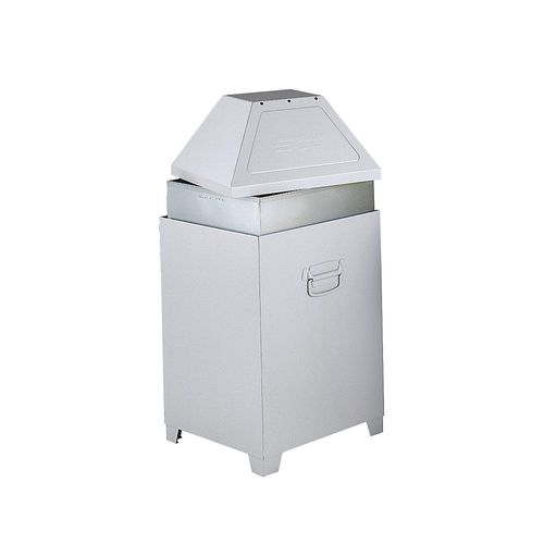 4031068051006 - Industrie - Abfallbehälter mit 2 Einwurfklappen ausziehbarer Einsatz weißaluminium 95 Liter - Stumpf