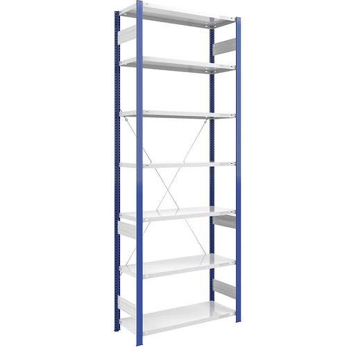 4250623788847 - eurokraft pro Lager-Steckregal Regalständer blau HxB 3000 x 1000 mm Boden lichtgrau Grundregal Tiefe 500 mm