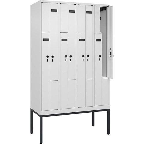 4068192934707 - Z-Spind Evolo PLUS 4 Abteile weiß B 1200 mm 8 Fächer mit schmalen Füßen Sicherheits-Drehriegel kaiserkraft