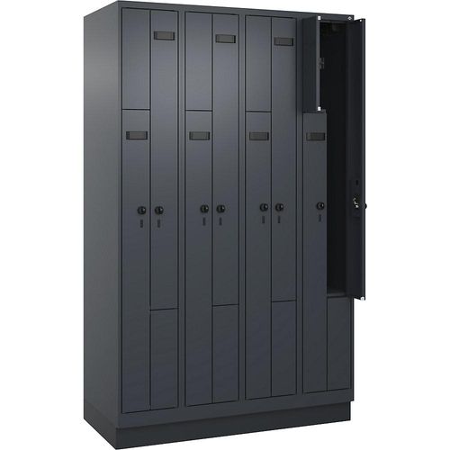 4068192626077 - Z-Spind Evolo PLUS 4 Abteile grau B 1200 mm 8 Fächer mit Bodensockel Sicherheits-Drehriegel kaiserkraft 4068192626077 - Z-Spind Evolo PLUS 4 Abteile grau B 1200 mm 8 Fächer mit Bodensockel Sicherheits-Drehriegel kaiserkraft