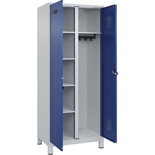 4067521932766 - Putzmittelspind Evolo PLUS 1 Abteil Trennwand mittig lichtgrau enzianblau B 800 mm mit breiten Füßen Sicherheits-Drehriegel kaiserkraft 4067521932766 - Putzmittelspind Evolo PLUS 1 Abteil Trennwand mittig lichtgrau enzianblau B 800 mm mit breiten Füßen Sicherheits-Drehriegel kaiserkraft