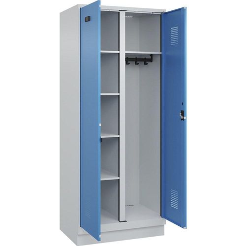 4067521976098 - Putzmittelspind Evolo PLUS 1 Abteil Trennwand mittig lichtgrau lichtblau B 800 mm mit Bodensockel Zylinderschloss kaiserkraft 4067521976098 - Putzmittelspind Evolo PLUS 1 Abteil Trennwand mittig lichtgrau lichtblau B 800 mm mit Bodensockel Zylinderschloss kaiserkraft