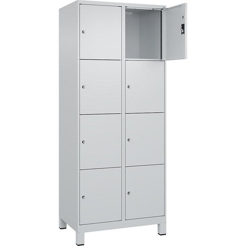 4068192014355 - 4er-Schließfachschrank Evolo PLUS 2 Abteile lichtgrau B 800 mm 8 Fächer mit breiten Füßen Zylinderschloss kaiserkraft 4068192014355 - 4er-Schließfachschrank Evolo PLUS 2 Abteile lichtgrau B 800 mm 8 Fächer mit breiten Füßen Zylinderschloss kaiserkraft