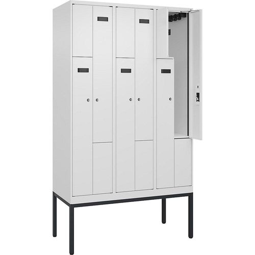 4068192997641 - Z-Spind Evolo PLUS 3 Abteile weiß B 1200 mm 6 Fächer mit schmalen Füßen Zylinderschloss kaiserkraft