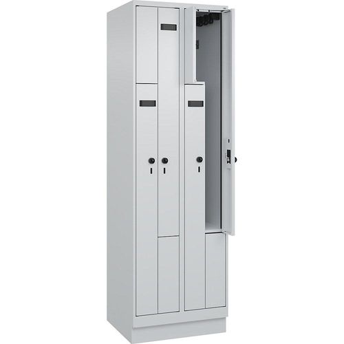 4068192601883 - Z-Spind Evolo PLUS 2 Abteile lichtgrau B 600 mm 4 Fächer mit Bodensockel Sicherheits-Drehriegel kaiserkraft 4068192601883 - Z-Spind Evolo PLUS 2 Abteile lichtgrau B 600 mm 4 Fächer mit Bodensockel Sicherheits-Drehriegel kaiserkraft