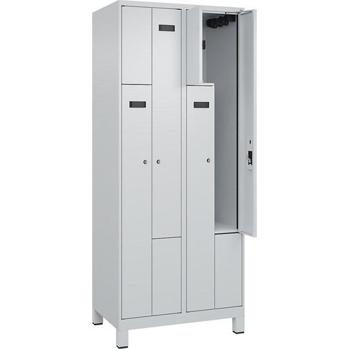 4068192702429 - Z-Spind Evolo PLUS 2 Abteile lichtgrau B 800 mm 4 Fächer mit breiten Füßen Zylinderschloss kaiserkraft 4068192702429 - Z-Spind Evolo PLUS 2 Abteile lichtgrau B 800 mm 4 Fächer mit breiten Füßen Zylinderschloss kaiserkraft