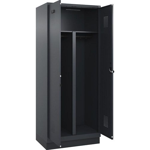 4067521944103 - Schwarz-Weiß-Spind Evolo PLUS 1 Abteil Trennwand verkürzt grau B 800 mm mit Bodensockel Sicherheits-Drehriegel kaiserkraft 4067521944103 - Schwarz-Weiß-Spind Evolo PLUS 1 Abteil Trennwand verkürzt grau B 800 mm mit Bodensockel Sicherheits-Drehriegel kaiserkraft